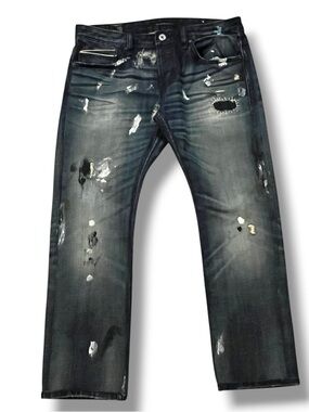 Cult of Individuality Jeans Japanese Selvedge Hagen Relaxed SZ 34x28 Distressed